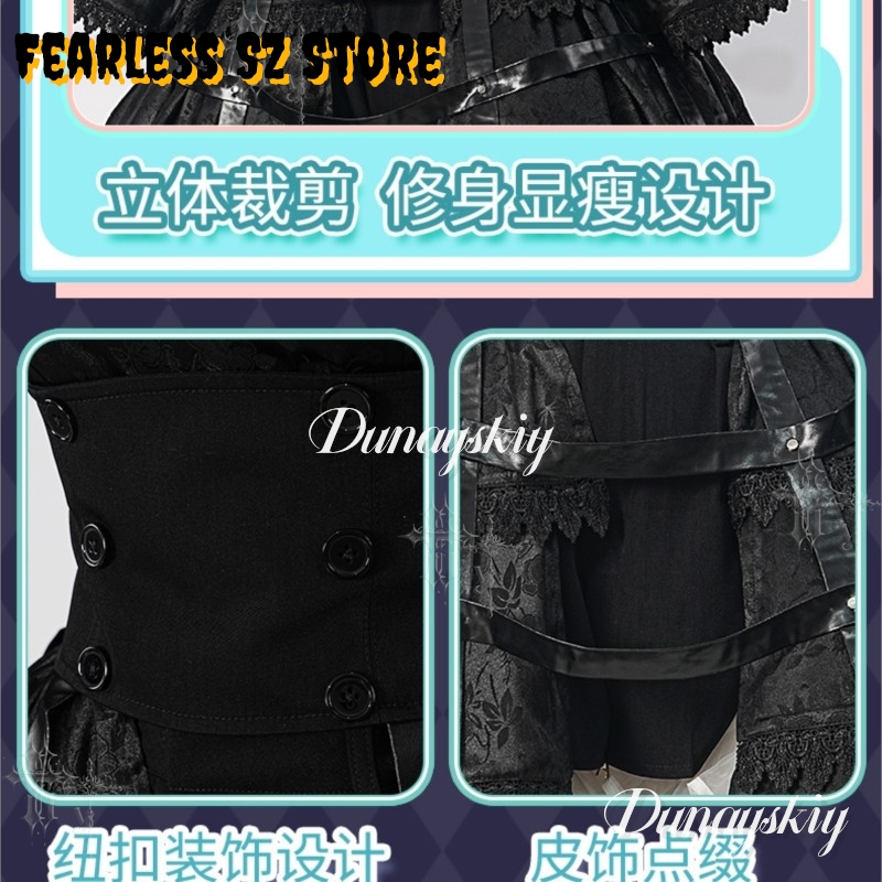 Girl Gothic Dress Halloween Ca - Anime Cosplay Black Girl recension och pris