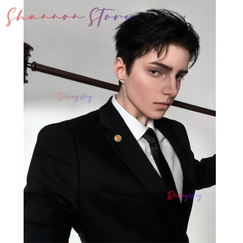 Hiromi Higuruma Handsome Short - Cosplay Anime Black Hair recension och pris