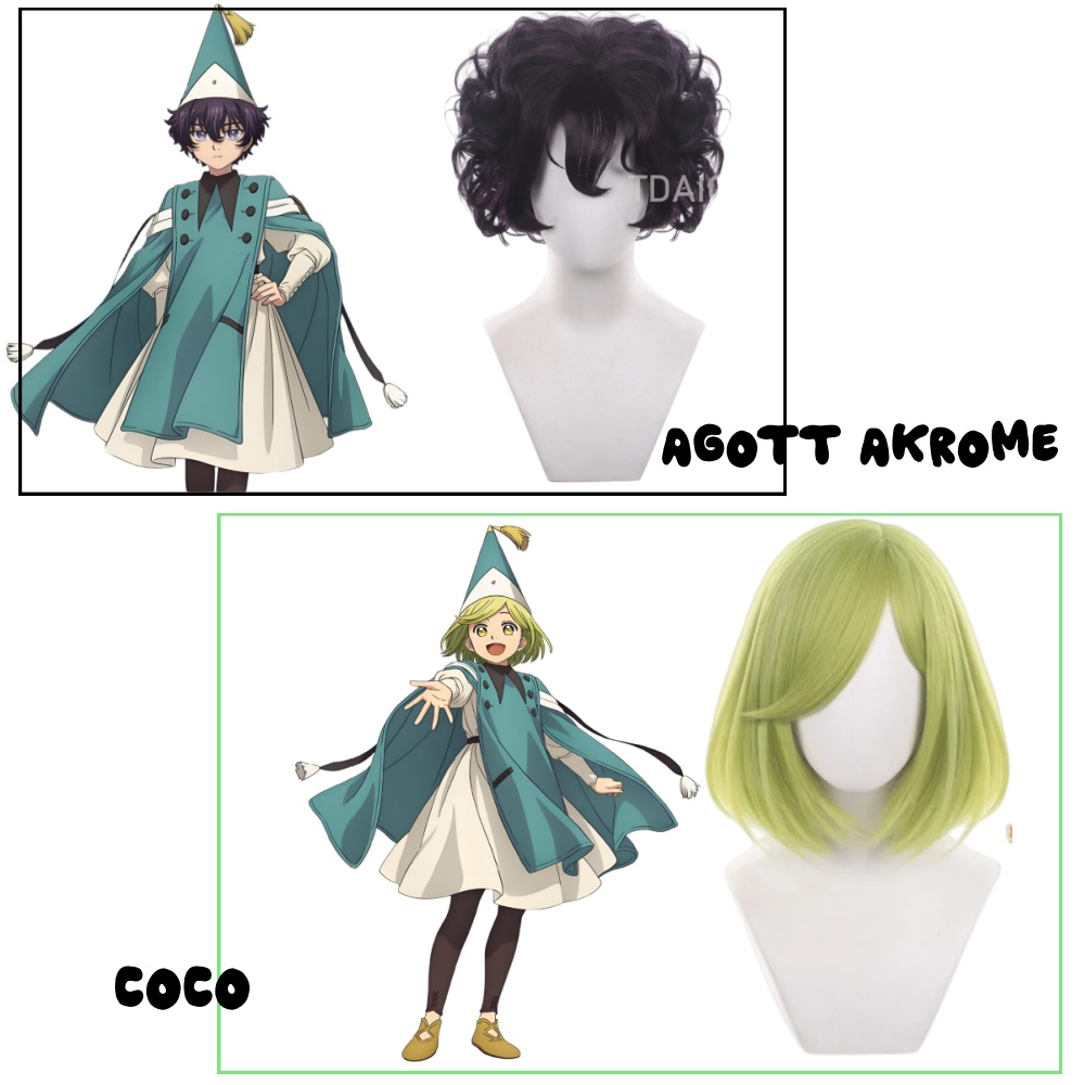Witch Hat Atelier Agott Akrome - Cosplay Anime Black Hair recension och pris