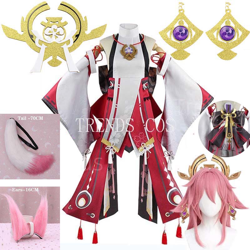 Yae Miko Full Set Guuji Yae Co - Cosplay Anime Yae Miko recension och pris