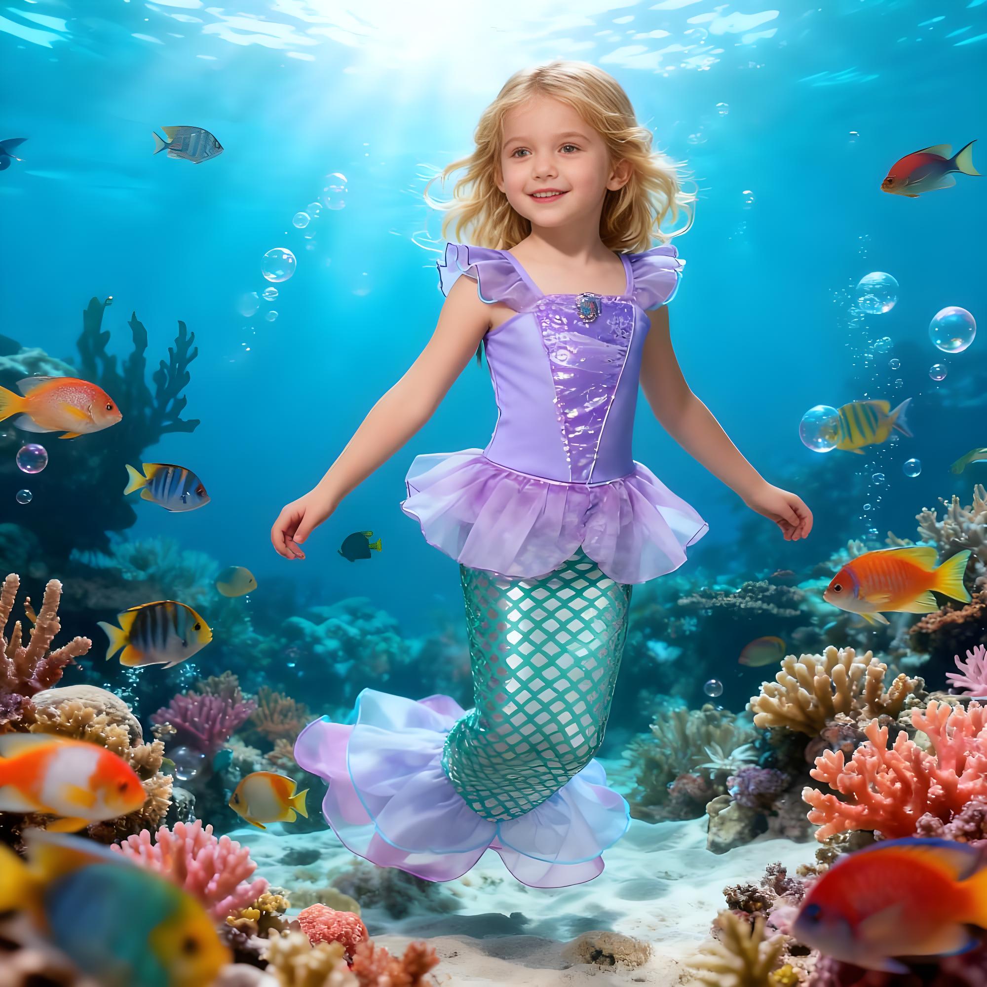 Summer Mermaid Birthday Party  - Anime Cosplay Little Girl recension och pris