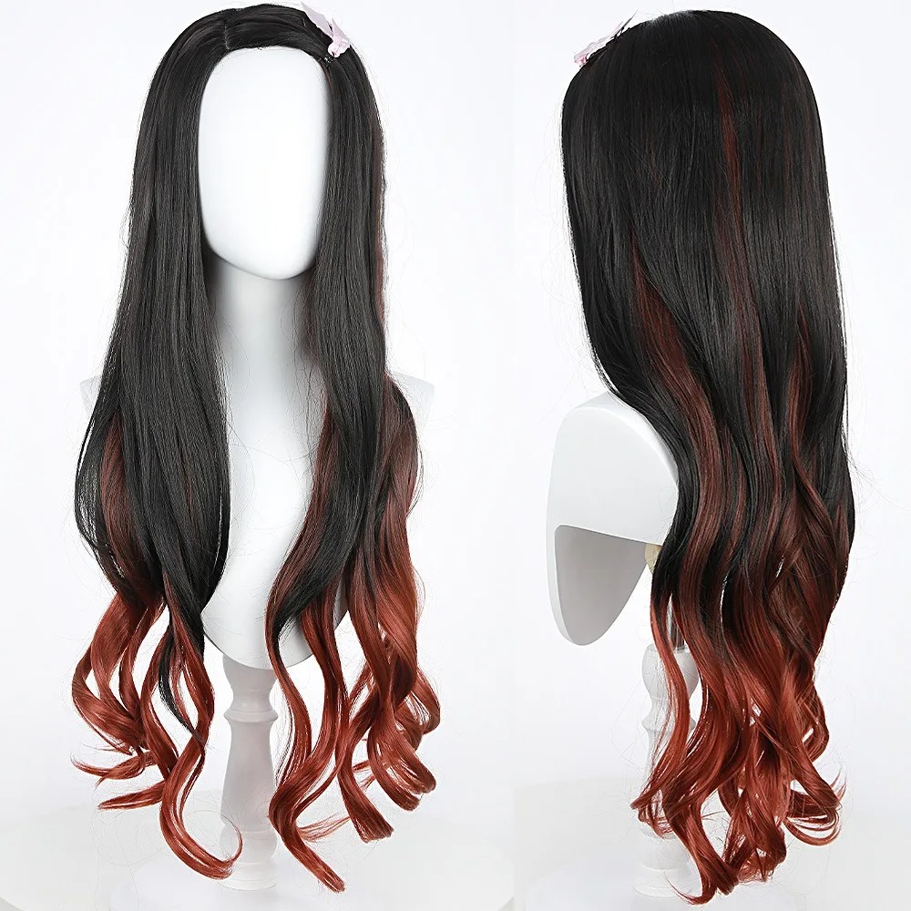Black Dark Red Gradient Color  - Cosplay Anime Black Hair recension och pris