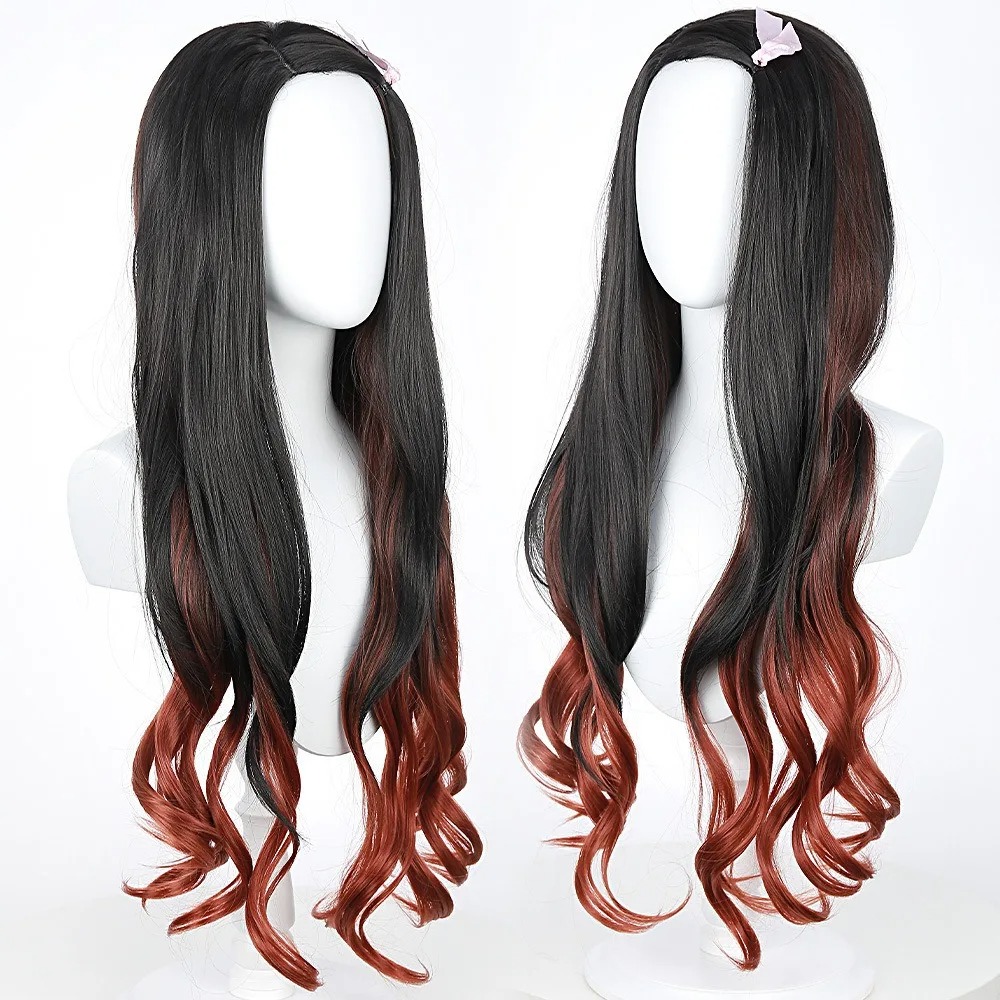 Black Dark Red Gradient Color  - Cosplay Anime Black Hair recension och pris