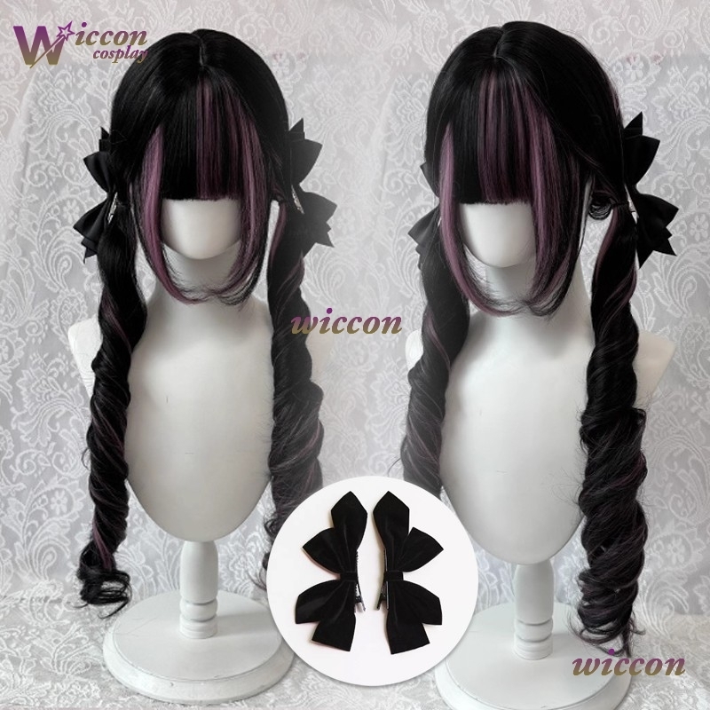 Comic ‌Black Wig with Pink Cos - Cosplay Anime Black Hair recension och pris