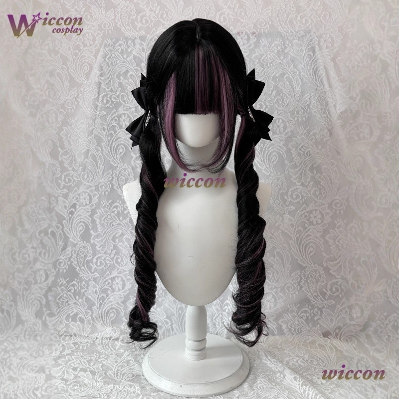 Comic ‌Black Wig with Pink Cos - Cosplay Anime Black Hair recension och pris